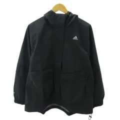 アディダス adidas タグ付き ウインドブレーカージャケット ブルゾン ロゴ プリント M 黒 ブラック 0831
