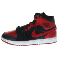 NIKE (ナイキ) AIR JORDAN 1 MID BRED エアジョーダン1 ブレッド ミッドカットスニーカー ブラック/レッド US8/26cm 554724-074
