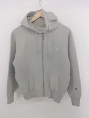 ◇ Champion チャンピオン ロゴ刺繍 ジップアップ 長袖 パーカー サイズS グレー系 レディース E  【1304050016493】
