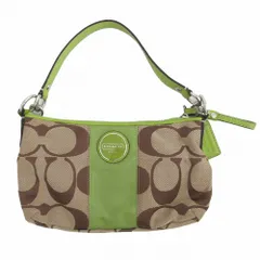 COACH コーチ 2WAY ショルダーバッグ ハンド シグネチャー キャンバス レザー F15111 レディース グリーン 【中古】