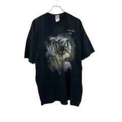 半袖 プリントTシャツ 2XL ブラック プルオーバー アニマルプリント 古着卸 アメリカ仕入 a705-5327