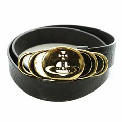 ヴィヴィアンウエストウッド Vivienne Westwood ACCESSOREIS オーブ ベルト ハトメ 型押しレザー ワイド ダークブラウン /NW41のサムネイル