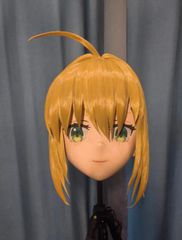 ★即納 ハーフマスク NO.141 ドール ロリータ コスプレ マスク 着ぐるみ ハーフマスク 眼球付き カツラ付き NO.41 樹脂製 ヘッドロリータ
