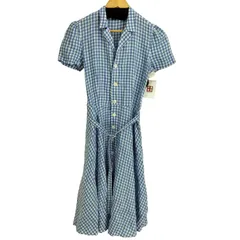 ポロラルフローレン POLO RALPH LAUREN ベルテッド リネン チェック 半袖 ワンピース 開襟 レディース  4