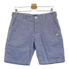 サイズ：M ROUGH&SWELL ラフアンドスウェル RSM-19057 裏メッシュ ハーフパンツ シアサッカー チェック柄 ネイビー系 [240101491362] ゴルフウェア メンズ ストスト