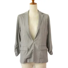 アー・ヴェ･ヴェ ミッシェルクラン a.v.v ジャケット テーラード シャーリング 七分袖 L グレー