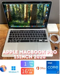 ［良品/大容量］Apple MacBook Pro 13inch 2020/Core i7 2.3GHz/16GB/SSD1TB/Windows11/Office 2024/Ri386