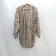 ■ SELECT MOCA 長袖 ニットロングカーディガン サイズF ライトブラウン レディース E  【1406050097363】