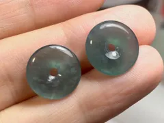 RS9-86 氷種 氷灰藍 玉壁 平安守り 天然ドグアテマラ産 A貨 本翡翠 ルース ネックレス