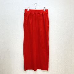 アルマデザイン Alma Design ★楽ちん美ラインなタイトスカート★ リブタイトスカート 【L】 レッド 赤 【ふっくらソフトなリブ素材ではき心地快適】 ウエスト後ろゴム仕様 バックスリット入りで快適 6001747