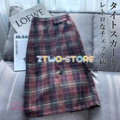 タイトスカート 冬 レディース ロングスカート チェック柄 秋 ペンシルスカート スカート レトロ 厚手 マキシ丈 通勤 チェック柄スカート ant4y365437