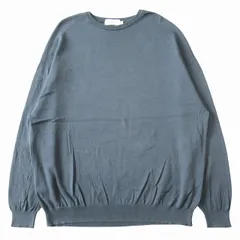 23SS グラフペーパー Graphpaper "Suvin L/S Crew Neck Knit" スビンコットン ニット セーター カットソー 長袖 無地 ドロップショルダー GU231-80088C サイズF ダークスレート メンズのサムネイル