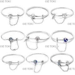 安全チェーン付きハートロックブレスレット 925シルバープレート ピンクハート 飛行機 DIYチャーム ビーズ ファインジュエリー 誕生日 17-20cmに適合