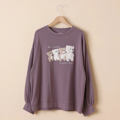 レディースロンＴ  長袖 キャラクター 刺繍 レタリング Tシャツカットソー