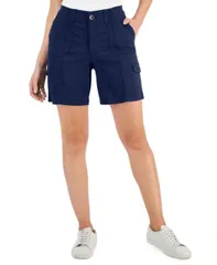 【送料無料】 スタイルアンドコー レディース ハーフパンツ・ショーツ ボトムス Women's Comfort-Waist Cargo Shorts Regular & Petite Created for Macy's Industrial Blue