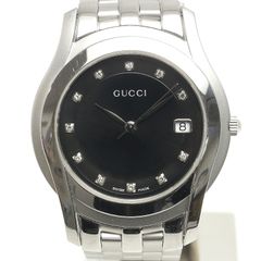 グッチ GUCCI 5500M 11Pダイヤモンド 黒文字盤 クォーツ