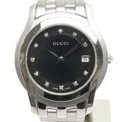 グッチ GUCCI 5500M 11Pダイヤモンド 黒文字盤 クォーツ グッチ GUCCI 5500M 11Pダイヤモンド 黒文字盤 クォーツ - メルカリ