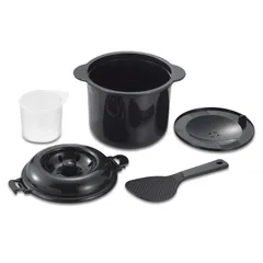 電子レンジ専用炊飯器 備長炭入り カクセー ちびくろちゃん ドリテック(dretec) 2合炊き