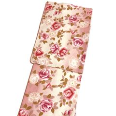 【訳あり】着物 洗える仕立て上がり小紋 （袷 ピンク地に薔薇柄 Mサイズ）着物 女性 レディース 和装 和服 きもの 春 秋 冬 カジュアル 可愛い 普段着
