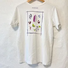 大きいサイズ！XL！(^w^)b montbell モンベル ペアスキン コットン100% クルーネック 半袖 Tシャツ 木の実シリーズ プリント TEE トップス ヘルシー シンプル ホワイト レディース 女性