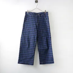 アルベロベロ オレボレブラ ALBEROBELLO OLLEBOREBLA ぶたさん 千鳥格子柄 ストレッチパンツ M/ブルー【2400014317473】