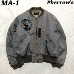 Pherrow's フライトジャケット MA-1 MIL-J-8279モデル ワッペン ボンバージャケット ボマージャケット Mサイズ ミリタリージャケット 緑系 カーキ グリーン フェローズ