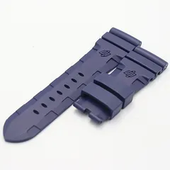 純正パネライ　アリゲーターベルト　ネイビー　24mm パネライ 】純正ベルト アリゲーターブラック（同色ステッチ