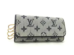 ■新品同様■ LOUIS VUITTON ルイヴィトン M92425 モノグラムミニ ミュルティクレ4 4連 キーケース 鍵入れ レディース ブルー GC0566