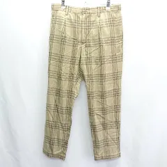 ◇ GLOBAL WORK グローバルワーク チェック柄 ストレートパンツ サイズL キャメル系 レディース E  【1407020023061】