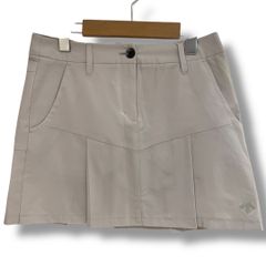 新品 未使用品 タグ付き DESCENTE GOLF デサントゴルフ ミニスカート DGWPJE00AT ゴルフウェア プリーツ ロゴ入り ライトグレー Sサイズ レディース 夏 ゴーゴー古着セントラルパーク名古屋店No.347Y