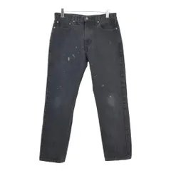 Levi's リーバイス 505 デニムパンツ ペンキ ブラック(メンズ W34 L32)中古 古着 v4500