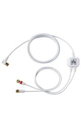 【在庫処分】EC-1M6WH(H) ホワイト ケーブル一体型 入力側ケーブル3m/出力側ケーブル0.5m 地デジ・BS/CS放送対応 8K(3224MHz)対応】 4K 【2K アンテナ分波器 分波器 DXアンテナ