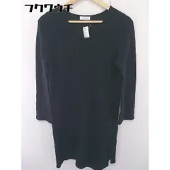 ◇ BEAUTY & YOUTH UNITED ARROWS Vネック 長袖 膝丈 ニットワンピース ブラック レディース  【1109090006691】