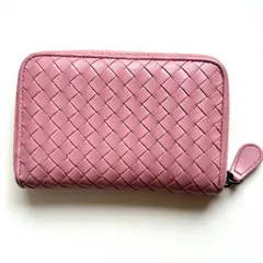 ボッテガヴェネタ BOTTEGA VENETA 二つ折り財布　イントレチャート　ピンク