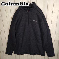 Columbia コロンビア ハーフジップ フリースジャケット ワンポイントロゴ グレー (メンズ L)