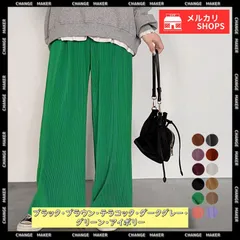 アコーディオンプリーツ ルーズ ワイドパンツ プリーツパンツ レディース カラーパンツ セルフカット 大人カジュアル バギーパンツ リラックス フレアパンツ 軽い イージーパンツ 体型カバー 着やせ ノンストレス ウエストゴム CH86SSJL-001