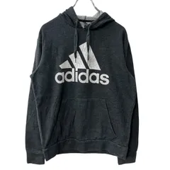 adidas ロゴスウェット パーカー S グレー アディダス フーディー プルオーバー プリント カットソー 古着卸 アメリカ仕入 a709-6229