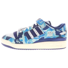 A BATHING APE (アベイシングエイプ) ×ADIDAS FORUM 84 LOW 30TH ANNIVERSALY アディダス フォーラム ローカットスニーカー ブルー US10/28cm ID4772