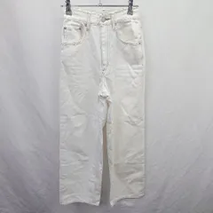 ◇ Θ AZUL BY MOUSSY アズールバイマウジー コットン100％ デニムストレートパンツ サイズXS ホワイト系 レディース E  【1507250005490】