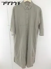 ◇ GLOBAL WORK グローバルワーク 七分袖 ロング シャツ ワンピース サイズL グレージュ系 レディース  【1109170004869】