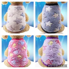 【送料無料】犬服 フリースベスト 星柄 肉球柄 Ｓ