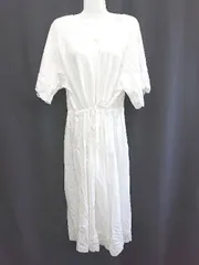 ◇ ⊂ SM2 サマンサ モスモス コットン100% 半袖 ロング丈 シャツ ワンピース サイズF ホワイト レディース E  【1503040005930】