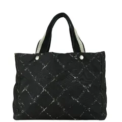 シャネル 旧トラベルライン ブラック ホワイト ナイロン レディース CHANEL【1-0174478】