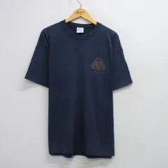 XL/古着 半袖 ビンテージ Tシャツ メンズ 90s TX 大きいサイズ クルーネック 紺 ネイビー ボーダー 25aug21 中古