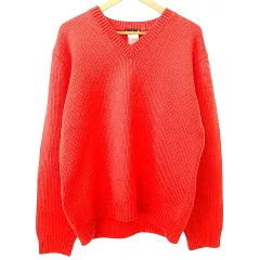 アニエスベーオム Agnes b. homme 国内正規 ニット セーター メリノウール Vネック T2 M相当 オレンジ A0421のサムネイル