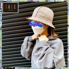 在庫処分セール!! DAKS　チェック柄　バケットハット　レトロハット　ウール素材　日本製　洗える帽子