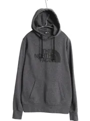 【お得なクーポン配布中!】 ノースフェイス プリント スウェット フード パーカー メンズ S アウトドア プルオーバー 裏起毛 トレーナー 薄手 シンプル ゆったり 濃灰