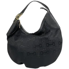 グッチ GUCCI ホースビット柄 ショルダーバッグ ワンショルダー ハンドバッグ ショルダーバッグ キャンバス ブラック 145764 レディース 【中古】