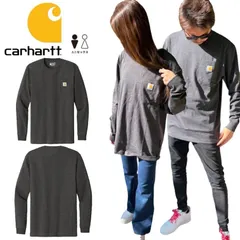 カーハート CARHARTT トップス 長袖Tシャツ ロンT K126 カーボングレー ロングスリーブ ポケット 胸ポケット付き ワッペンロゴ ユニセックス Workwear Pocket Long Sleeve T-Shirt 新品 正規品 未使用品