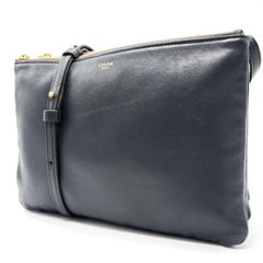 美品 セリーヌ トリオ ラージ ショルダーバッグ 黒 現行ロゴ - メルカリ